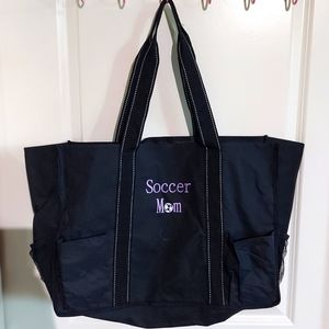 'Soccer Mom' Black Tote Bag